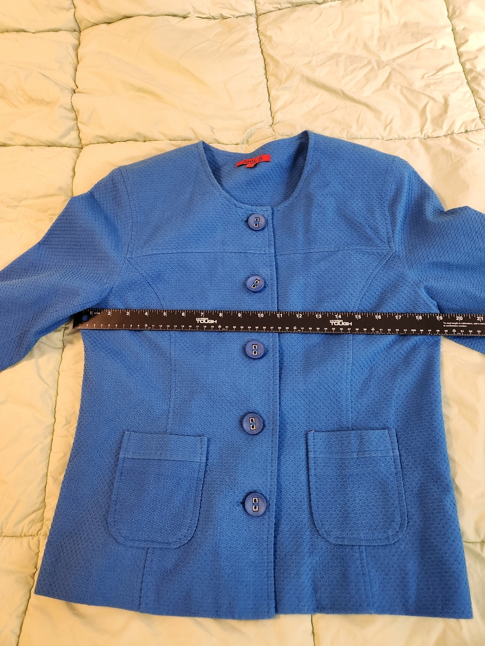Women's Blue Button-Front Suit Jacket
